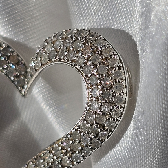 Diamond Heart Outline Pendant 925 - Picture 7 of 7